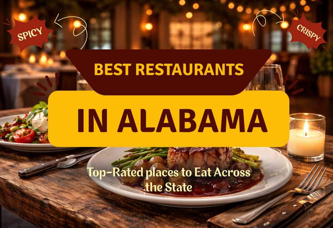 Best restaurants in Alabama featuring local cuisine and iconic scenery